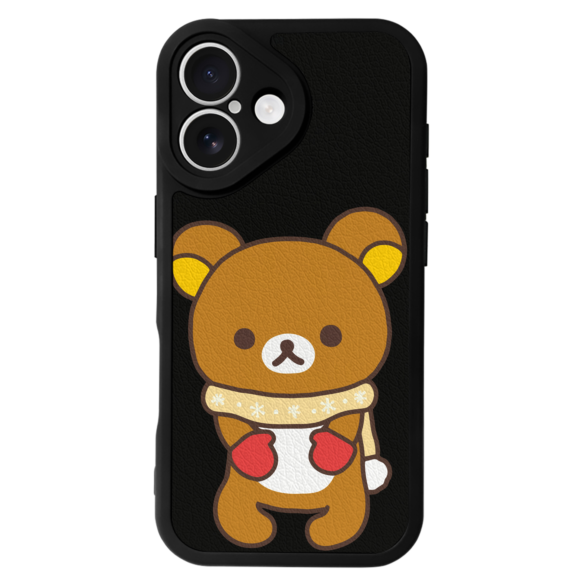 （画像用） リラックマ リラックマ キイロイトリ Rilakkuma Korilakkuma Kiiroitori 【iPhone 16シリーズ対応】シリコンスマホケース（レザー調） 材質：シリコン
